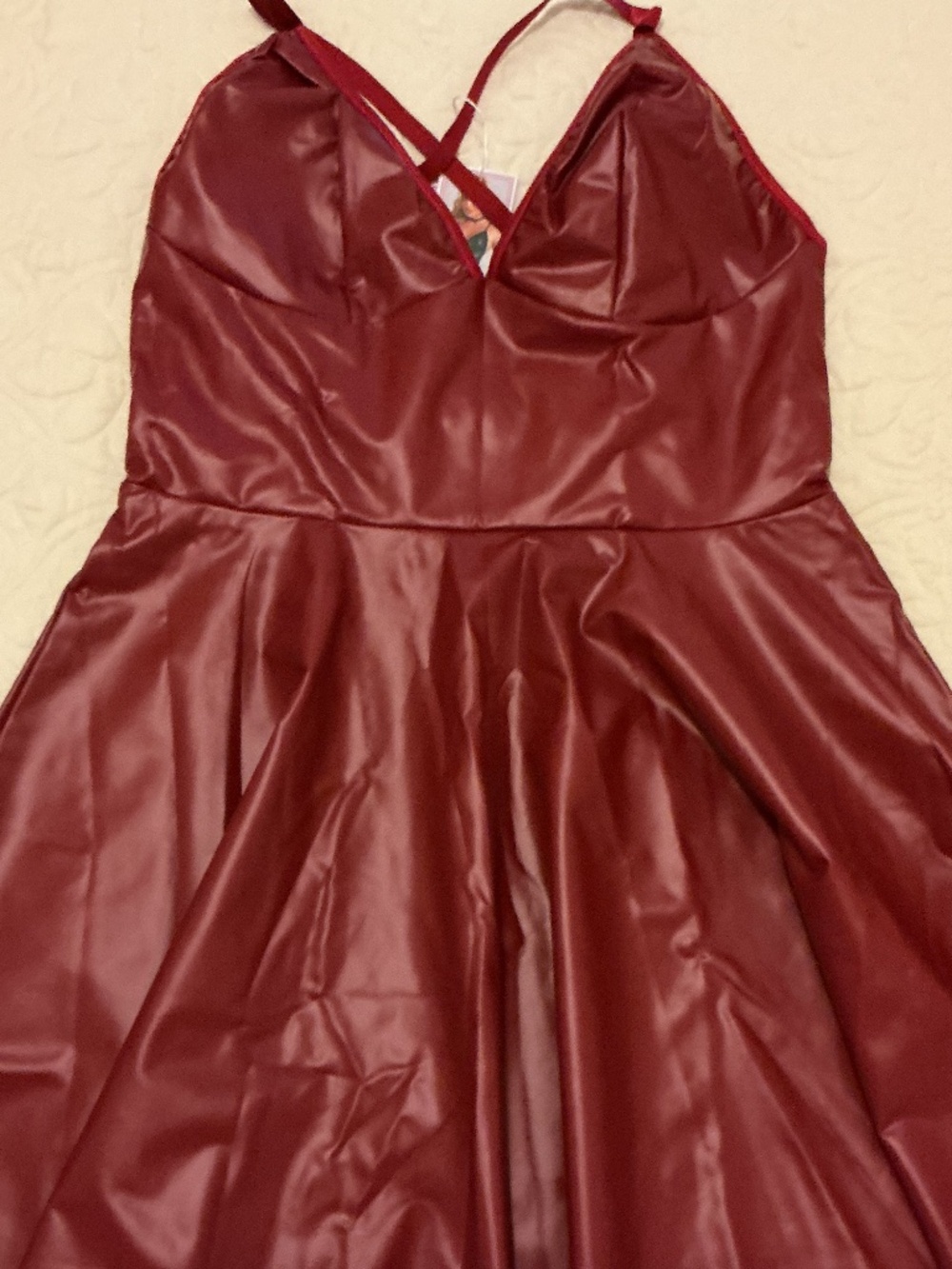 Oh yeah Faux Leather Lingerie Set for Women Size 8 with one garter strap
